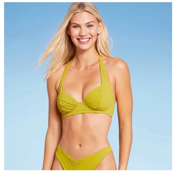 NWOT Like green bikini top with underwire - Picture 1 of 5